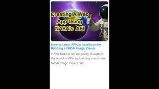 Creating A Web App Using NASA's API