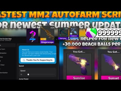 Best MM2 Script for Autofarm Summer Update! (No Key!) | Script in description! (Pasebin)