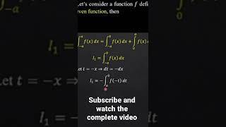 Integral of Even Function
