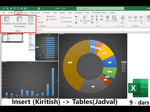 9 Insert - Tables - Yig'ilgan va aqlli jadvallarni kiritish