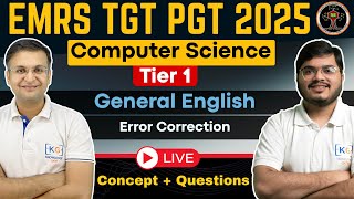 EMRS PGT TGT Tier 1 Computer Science 2025 | General English Full Preparation | Strategy & Syllabus