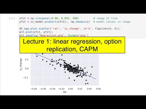 Linear Regression, Option Replication, CAPM | #MachineLearning in Finance - Lecture 1