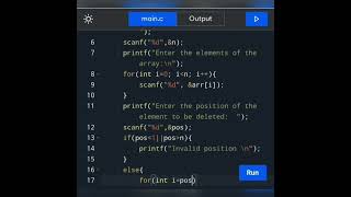 How to write a c Program to delete elements from array at desired and specific position.