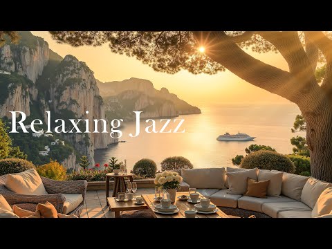 Cozy Sunset and Seaside Jazz | Summer Coffee Jazz Music with Gentle Waves for Relaxation