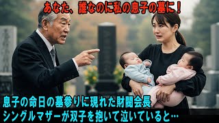 息子の命日に墓を訪れた財閥会長。シングルマザーの女性が双子を抱きしめて泣いていたが、その真実とは――。