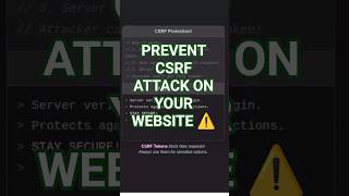 Prevent CSRF Attack and secure your website ⚠️  #cybersecurity #csrf #authentication #coding