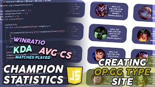 Creating OP.GG type site with JavaScript #4 Champion Statistics
