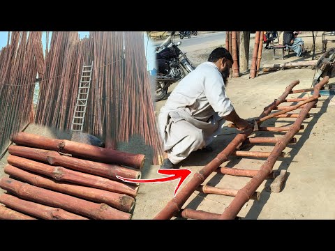 How 80 Years Old Hardworking Man Makes Beautiful Bamboo Ladder | How its made