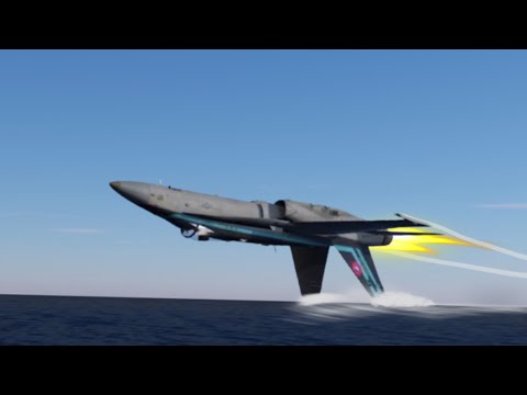 Water Skiing In An F-18