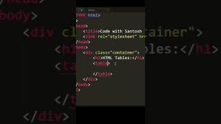 HTML Table Introduction #shorts #table #htmltable #html #htmltutorial
