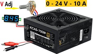 New Method Convert Old Computer Power Supply into Adjustable Power Supply 24V - 10A