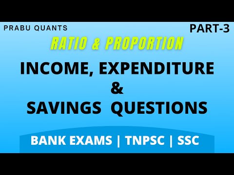 RATIO- INCOME, EXPENDITURE AND SAVINGS QUESTIONS-PART-3