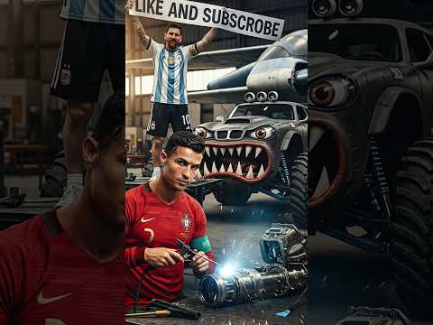 Ronaldo and Messi built a giant car.‎#ai #youtubeshorts#shorts #viralshorts#ytshorts‎#ronaldo #messi
