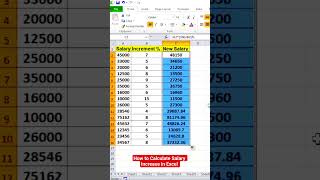 How to Calculate Salary Increase in Excel #excel #excelformula #exceltips #exceltricks #increase