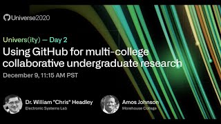 Using GitHub for multi-college collaborative undergraduate research - Chris and Amos