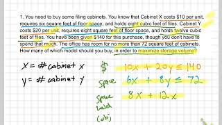 Linear Programming Review 1