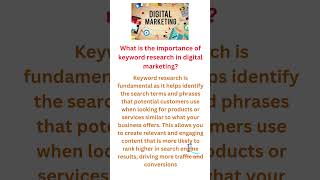 What is the importance of keyword research in digital marketing?