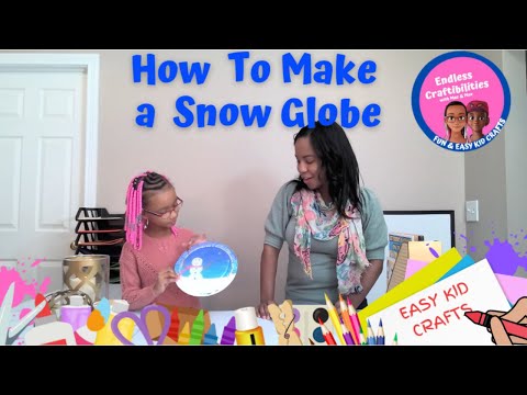Make A Snow Globe That's Interactive Too! #snowglobe #wintercrafts #kidcrafts #craftingtutorial
