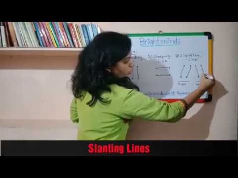Pattern writing standing, Sleeping, Slanting lines and also Letter A with Objects