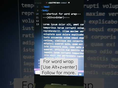 for word wrap use Alt+Z+Enter (VSCODE SHORTCUT-3)#vscode #viral #coding #shorts #easy #wordwrap