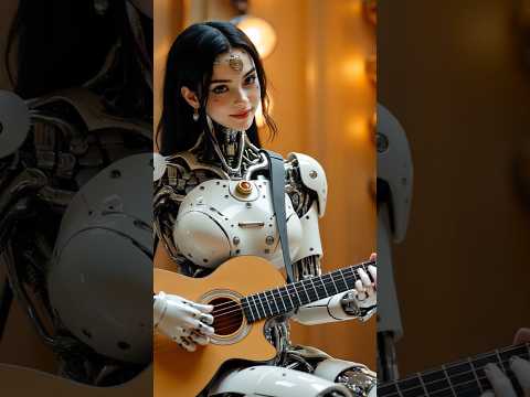 The robot girl who plays the guitar #robot #music