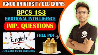 BPCS 183 || EMOTIONAL INTELLIGENCE || IMPORTANT QUESTIONS | IGNOU WALAY