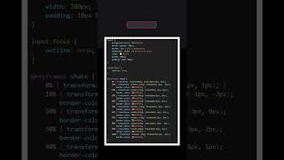 HTML/CSS- EASY SHAKING ERROR INPUT #html #css #shorts