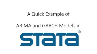Estimating a GARCH model in Stata