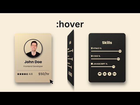 3D Flip Card on Hover Effect with HTML & CSS | Animated Card Tutorial
