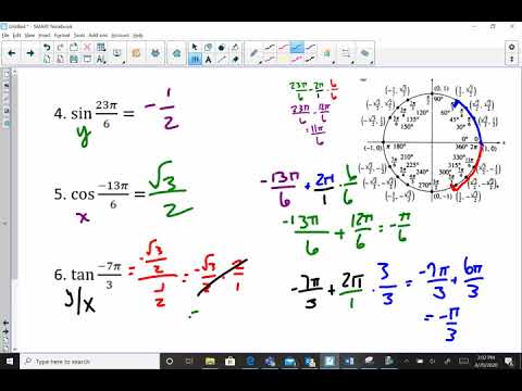 Reading a unit circle part 2 answers