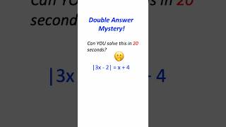 Solve Absolute Value!  #Algebra1, #AbsoluteValueEquations, #MathHelp, #Shorts, #AlgebraTutorial,