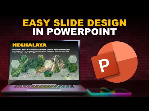 EASY SLIDE DESIGN IN POWERPOINT | A cover slide for Meghalaya