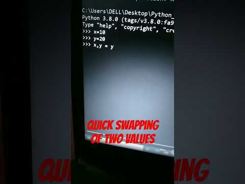 Swap two values quickly using Python #programming #quickcode Congratulations for chandrayan 3