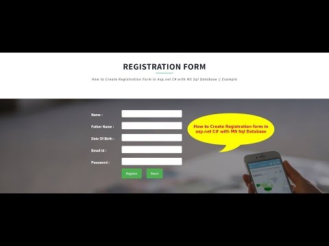 #1 How to Create Registration form in asp.net C# with MS Sql Database || Example