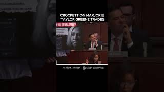 Jasmine Crockett on Marjorie Taylor Greene stock trades