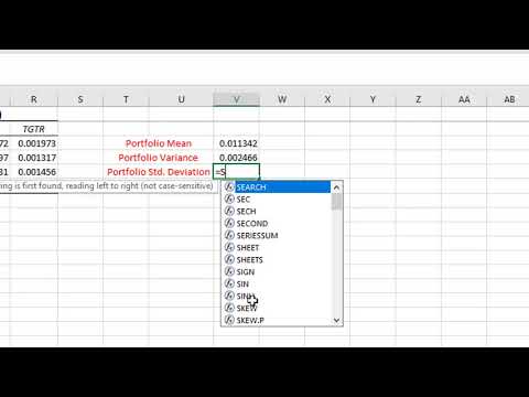 Mean, Variance and Standard Deviation of a Portfolio with More than Two Stocks