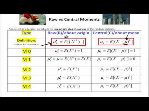 Statistics - Moments #4 (Raw or Central ?)
