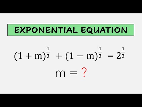 Exponential Equation Solving. How to Solve a Nica and Simple Cube Root Equation.