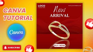 Canva Tutorial for Beginners 2024 | How to deisgn jwellery post in canva 2024 | Canva pro |  2024