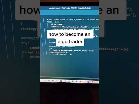 How to become an Algo Trader #algotrading #tradingbot