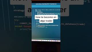How to become an Algo Trader #algotrading #tradingbot