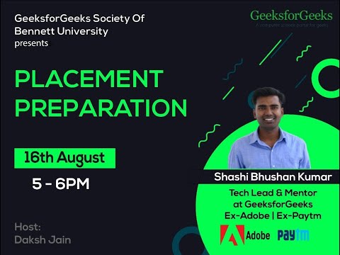 How to crack Placement Interviews | GeeksforGeeks Society of Bennett University