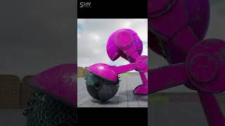 Robot Pacman VS Lyzard Monster