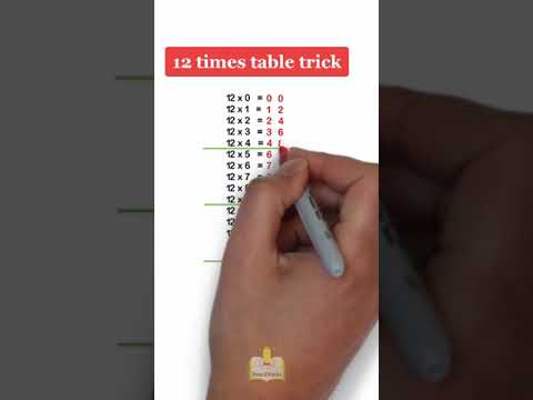 12 times table trick 📖 #math #studyhack #studytips #mathhack #mathtricks #numbers #shorts