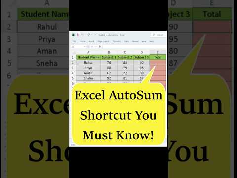 Sum Data Faster in Excel – AutoSum Shortcut #excel #exceltips #computertips #windows #exceltricks