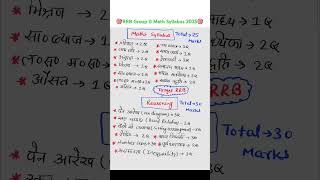 RRB Group D Syllabus 2025 ll Railway Group D Math Syllabus ll #railway #rrb #gruopd #exam #studyzone