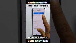 How To Redmi Note 14 | Enable/Developer Options on | Redmi Note 14 developer option on 2025//