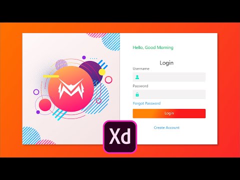 Creating Website Login Page UI Design in Adobe XD, Login Screen UI Design with Adobe XD