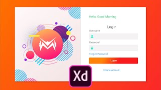 Creating Website Login Page UI Design in Adobe XD, Login Screen UI Design with Adobe XD