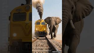 Elephant saves the life of train driver 😭 #ai #elephant #train